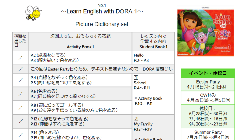 河内磐船教室　月曜　１５：４０～園児クラスの皆様へ