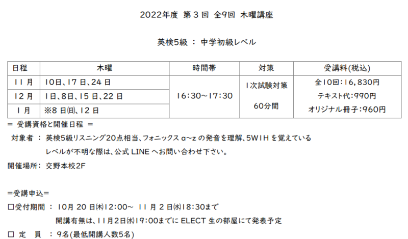 2022-3　英検対策講座😊